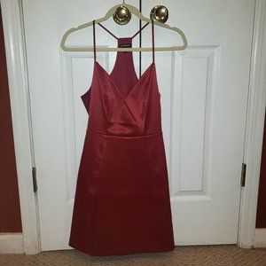 Red Satin Fit & Flare Dress